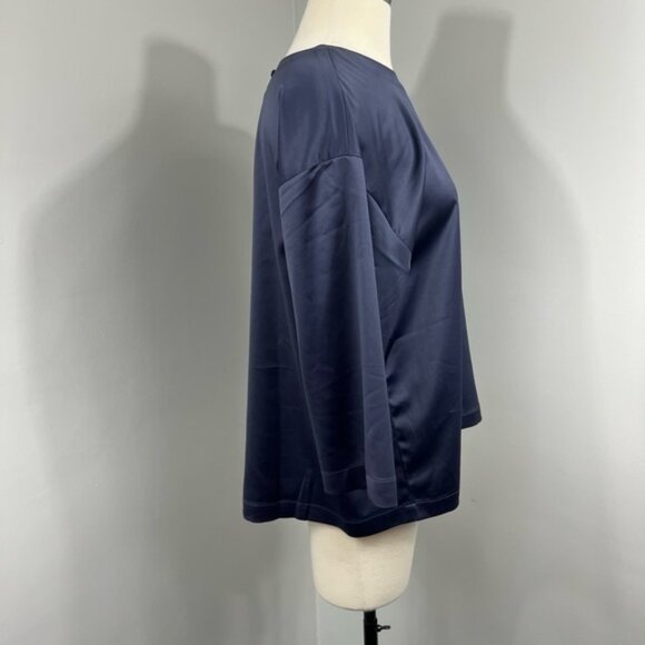 Eileen Fisher Purple Satin Blouse - Picture 4 of 12